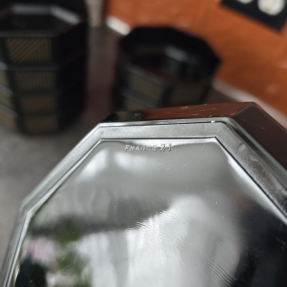 Set Of 8 Arcoroc France Marine Gold Black Octagonal Cereal Soup Bowls - Picture 4 of 4